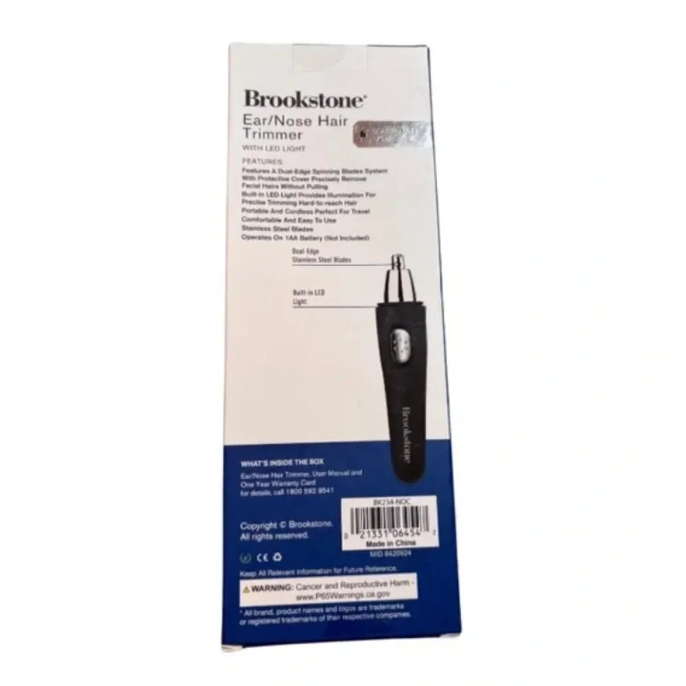 Brookstone Anti Shock Precision Stainless Steel Ear Nose Trimmer with LED Light